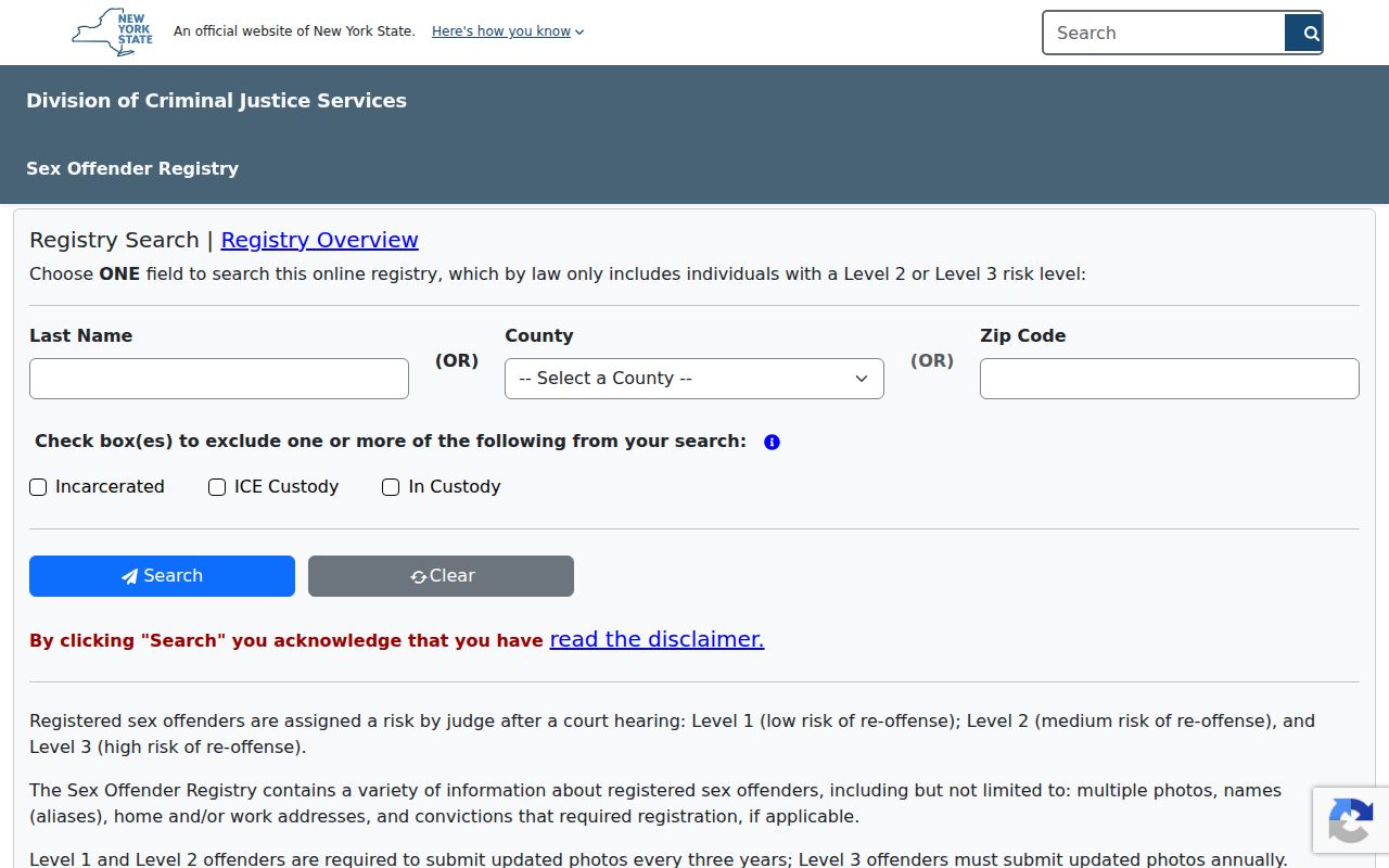 Halfmoon residents directory New York sex offender registry search screen