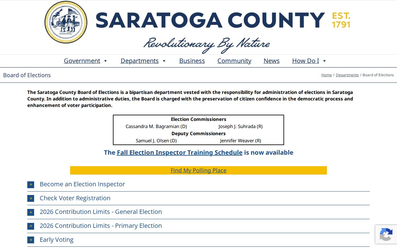 Halfmoon neighbors Saratoga County Board of Elections source
