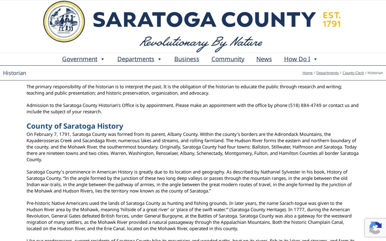 Halfmoon previous residents Saratoga County Historian house-history and archival collections