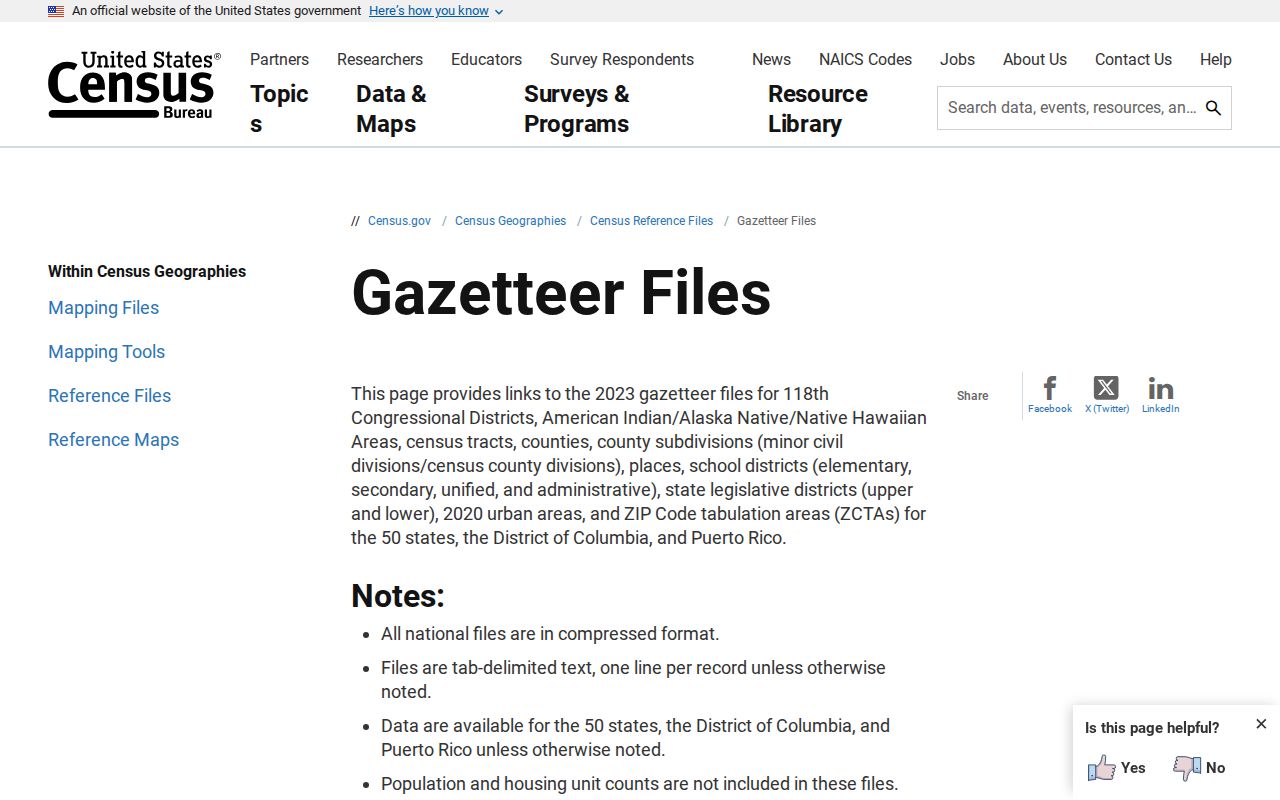 Halfmoon ZIP code Census ZIP Code Tabulation Area reference files