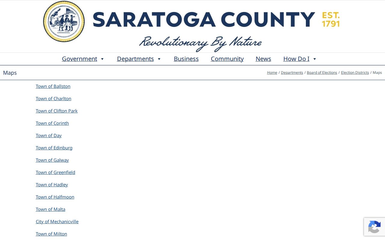 Halfmoon ZIP code Saratoga County election-district maps